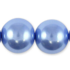 12mm Round Simulated Glass Pearls - Light Blue