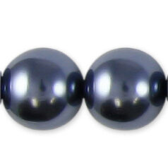 12mm Round Simulated Glass Pearls - Dark Grey