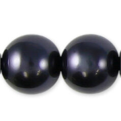 12mm Round Simulated Glass Pearls - Tahitian Look