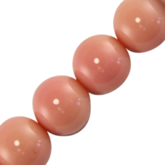 4mm Round Natural Stone Color Crystal Glass Pearl - Pink Coral 