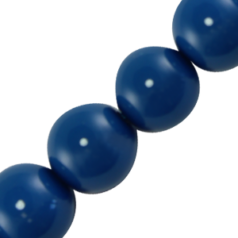 4mm Round Natural Stone Color Crystal Glass Pearl - Lapis 