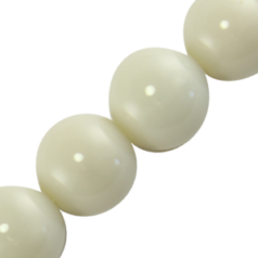 6mm Round Natural Stone Color Crystal Glass Pearl - Ivory 