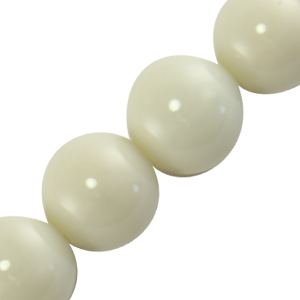 6mm Round Natural Stone Color Crystal Glass Pearl - Ivory