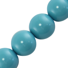 6mm Round Natural Stone Color Crystal Glass Pearl - Blue Agate 