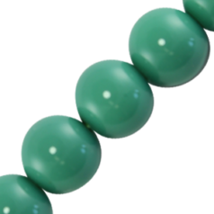 6mm Round Natural Stone Color Crystal Glass Pearl - Turquoise 