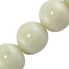 8mm Round Natural Stone Color Crystal Glass Pearl - Ivory 