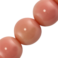 8mm Round Natural Stone Color Crystal Glass Pearl - Pink Coral 