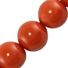 8mm Round Natural Stone Color Crystal Glass Pearl - Coral 