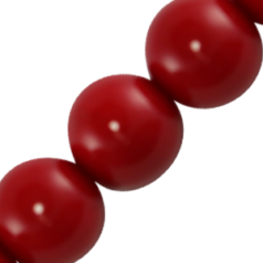 8mm Round Natural Stone Color Crystal Glass Pearl - Red Coral