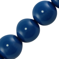 8mm Round Natural Stone Color Crystal Glass Pearl - Lapis 