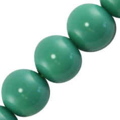 8mm Round Natural Stone Color Crystal Glass Pearl - Turquoise 