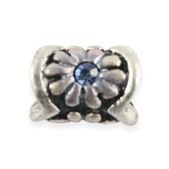 Beads - Pewter Hand Painted with Crystal. LEAD FREE.