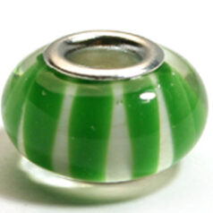 Pandora style lampwork glass bead - 13x9mm large hole w/silver plated core