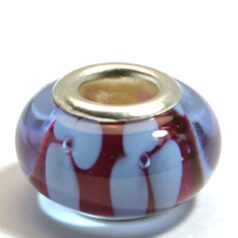 Pandora style lampwork glass bead - 13x9mm large hole w/silver plated core