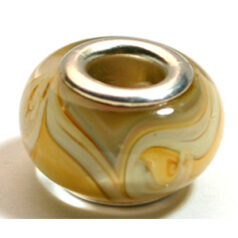 Pandora style lampwork glass bead - 13x9mm large hole w/silver plated core