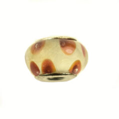 Pandora style lampwork glass bead - 13x9mm large hole w/silver plated core