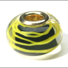 Pandora style lampwork bead - large hole w/ silver plated core, 1pc