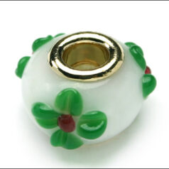 Pandora style lampwork bead - large hole w/ silver plated core, 1pc.