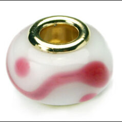 Pandora style lampwork bead - large hole w/ silver plated core, 1pc.
