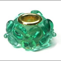 Pandora style lampwork bead - large hole w/gold plated core, 1pc.