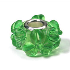 Pandora style lampwork glass bead - 13x9mm large hole w/silver plated core