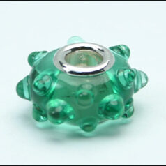 Pandora style lampwork glass bead - 13x9mm large hole w/silver plated core